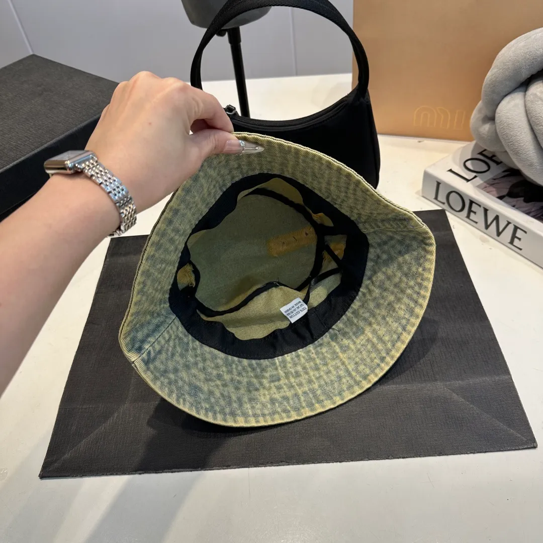 P60 Croxin spring and summer new denim fisherman hat, retro old street style, washed and torn edges, photo-taking item
